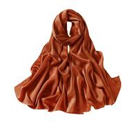 Lina & Lily Damen Schal Stola aus Premium-Satin für Hochzeit Abend (Rost)