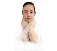 Lina & Lily Damen Winter Schal Halswärmer Kunstfell Kunstpelz Pull-Through (Beige)