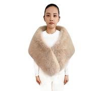 Lina & Lily Damen Winter Stola Schal aus Kunstfell Hochzeit Braut (Beige)