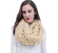 Lina & Lily Loop Schal Damen Winter Schlauchschal aus Kunstfell (Beige)