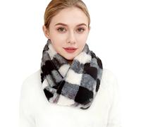 Lina & Lily Winter Loop Schal Snood Damen aus Kunstpelz (Schwarz, Grau, Weiß)