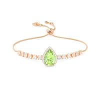 Linawe Armband Damen Peridot Grün Armbänder, Tennisarmband Charm Armband Set Rosegold, Fossil Edelstein Diamant Kristall Armkette Damen, Handkette Tennis Bracelet Jewelry