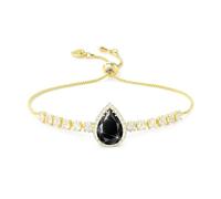 Linawe Armband Damen Schwarz Armbänder Tennisarmband, Gold Damenarmband Armkette Damen Schmuck Jewelry, Fossil Edelstein Diamant Kristall Tennis Bracelet, Charm Armband Modeschmuck