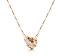 Linawe Edelsteine Anhänger Kette Damen, Halskette für Frauen, Statement Fossil Kettenanhänger Rosegold Schmuck Necklace, Geburtsstein Kette Set Edelstahl Kristall Modeschmuck Kette Kupfer Schmuck
