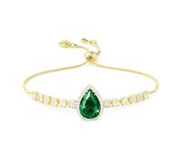 Linawe Gold Armband Damen Tennisarmband Smaragd Grün Armbänder, Fossil Edelstein Diamant Kristall Armband Set, Damenarmband Armkette Handkette Damen, Goldenes Bracelet Jewelry