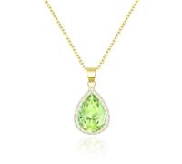 Linawe Goldkette Kette Halskette Damen, Gold Peridot Grün Diamant Geburtsstein Kristall Halsketten Kettenanhänger, Goldener Schmuck Set Goldene Charm Kette, Modeschmuck Jewelry