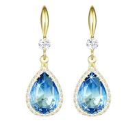 Linawe Kunstdiamant-Ohrringe für Damen, trendig, Strass-Tropfen-Kronleuchter-Ohrringe, Tropfenform, Kristall, Zirkonia, Hochzeitsschmuck-Set, 14 Karat Gold/Roségold/Silberton, Gold,Mar,Dec, Kupfer,
