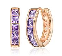 Linawe Lila Mini Creolen Piercing Ring, Kleine Creolen Rosegold Schmuck Helix Piercings, Ohrstecker Piercing Ohr Damen, Conch Piercing Ohringe Jewelry