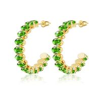 Linawe Peridot Grün Ohrringe Gold Creolen Schmuck, Fossil Ohringe Damen, Ohrringe Edelstahl Creolen Gold Groß Ohrhänger, Modeschmuck Hypoallergene
