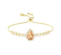 Linawe Tennisarmband Damenarmband Charm Armband Damen Gold, Champagner Topas Fossil Armbänder Armreif, Moissanite Glitzer Edelstein Diamanten Armkette Modeschmuck Bracelet