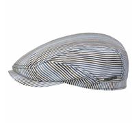 Stetson Lindaco Driver Flatcap - Weiß-Blaue Mütze - Elegante Schirmmütze - Gestreiftes Design mit Leinen-Seide-Mix - Frühjahr/Sommer - Damen/Herren weiß-blau XL (60-61 cm)
