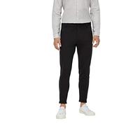 Stoffhose LINDBERGH "Stoffhose Slim Fit", Herren, Gr. L, schwarz, Obermaterial: 75% Polyester, 22% Viskose, 3% Elasthan. Futter: 65% Polyester, 35% Baumwolle, unifarben, slim fit, Hosen Stoffhose (584