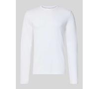 Lindbergh Regular Fit Longsleeve aus reiner Baumwolle Modell 'Basic' in Weiss, Größe XXL