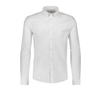 Langarmhemd LINDBERGH, Herren, Gr. XL, N-Gr, weiß, Web, Obermaterial: 97% Baumwolle, 3% Elasthan, unifarben, gerade hüftbedeckend, Rundhals, 2-Knopf-Manschette, Hemden, mit Button-Down-Kragen (5547291