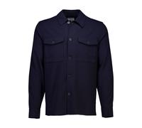 Lindbergh Relaxed Fit Hemdjacke dunkelblau, Einfarbig