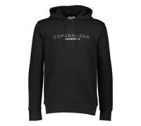 Hoodie LINDBERGH "Lindbergh Hoodie", Herren, Gr. L, schwarz (schwarz 424), Oberstoff: 85% Baumwolle, 15% Polyester, lässig geschnitten, Langarm, Sweatshirts (52984524-L) schwarz 424