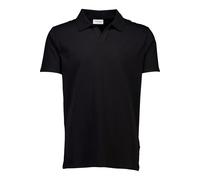 Poloshirt LINDBERGH "Poloshirt Relaxed Fit", Herren, Gr. XXL, schwarz, Obermaterial: 95% Baumwolle, 5% Elasthan, unifarben, lässig geschnitten, V-Ausschnitt, Shirts (71889331-XXL) schwarz