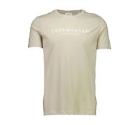 Lindbergh Relaxed Fit T-Shirt Rundhals Light Stone, Einfarbig