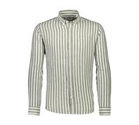 Lindbergh Slim Fit Leinenhemd grün, Gestreift