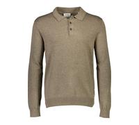 Lindbergh Slim Fit Longsleeve Poloshirt Dark Sand, Einfarbig