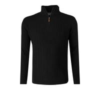 Lindbergh Slim Fit Pullover schwarz, Zopfmuster