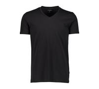 Lindbergh Slim Fit T-Shirt V-Ausschnitt schwarz, Einfarbig