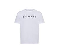 T-Shirt LINDBERGH, Herren, Gr. L, weiß (weiß 424), Single Jersey, Obermaterial: 100% Baumwolle, unifarben, relaxed fit normal, Rundhals, Shirts T-Shirt, mit Logo und Rundhalsausschnitt (43246468-L) we