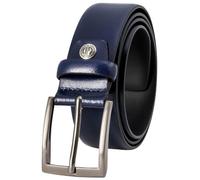 LINDENMANN Anzug-Ledergürtel Herren 35 mm XL Rindleder marine, Farbe/Color:blau, Size US/EU:Bundweite 100 cm Gesamtlänge 115 cm W 39.5 XL