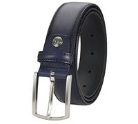 LINDENMANN Anzug-Ledergürtel Herren, Anzug-Gürtel Herren 35 mm breit Vollrindleder marine, Farbe/Color:blau, Size US/EU:Bundweite 125 cm Gesamtlänge 140 cm W 50 XXXL