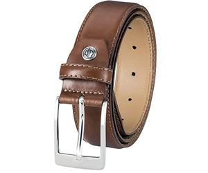 LINDENMANN Herren-Gürtel Anzug, Ledergürtel Herren Anzug 35 mm breit, Anzug-Gürtel Herren, Vollleder Gürtel Herren, Farbe/Color:braun, Size US/EU:Bundweite 105 cm Gesamtlänge 120 cm W 41.5 XL