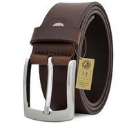 LINDENMANN Herren Ledergürtel, Vollleder, Büffelleder, 40 mm breit, Bundweite 85 cm, Gesamtlänge 100 cm, Braun, Einstellbar, Dornschließe, Jeans-Gürtel, XL