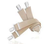 LINDENMANN Hosenträger Herren beige X-Form elastisch und längenverstellbar Made in Germany, Größe/Size:120, Farbe/Color:grau