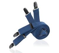 LINDENMANN Hosenträger Herren marine Länge 120 cm X-Form längenverstellbar Made in Germany, Größe/Size:120, Farbe/Color:blau