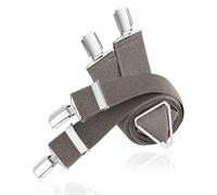 LINDENMANN Hosenträger Herren taupe X-Form elastisch und längenverstellbar Made in Germany, Größe/Size:120, Farbe/Color:grau