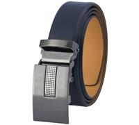 LINDENMANN Leder-Gürtel Automatik Herren 32 mm marine, Farbe/Color:blau, Size US/EU:Bundweite 85 cm Gesamtlänge 100 cm W 33.5 M