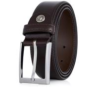 LINDENMANN Leder-Gürtel Herren 35 mm breit, Gürtel Herren Vollledergürtel schwarz, Größe/Size:Bundweite 105 cm Gesamtlänge 120 cm W 41.3 XL, Farbe/Color:braun