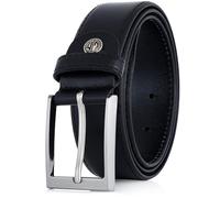 LINDENMANN Leder-Gürtel Herren 35 mm breit, Gürtel Herren Vollledergürtel schwarz, Größe/Size:Bundweite 110 cm Gesamtlänge 125 cm W 43.3 XL, Farbe/Color:schwarz
