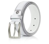 LINDENMANN Leder-Gürtel Herren 35 mm Vollrindleder weiss, Farbe/Color:weiss, Size US/EU:Bundweite 95 cm Gesamtlänge 110 cm W 37.4 L