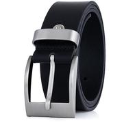 LINDENMANN Leder-Gürtel Herren 40 mm breit, Gürtel Herren Echt-Büffel-Leder Gürtel, Ledergürtel, Jeans-Gürtel schwarz, Größe/Size:Bundweite 110 cm Gesamtlänge 125 cm W 43.3 XL