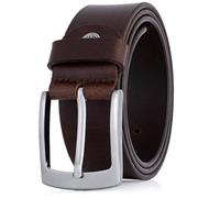 LINDENMANN Leder-Gürtel Herren 40 mm breit, Gürtel Herren Vollledergürtel schwarz/dunkelbraun, Größe/Size:Bundweite 110 cm Gesamtlänge 125 cm W 43.3 XL, Farbe/Color:braun