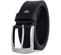 LINDENMANN Leder-Gürtel Herren 40 mm breit, Gürtel Herren Vollledergürtel schwarz/dunkelbraun, Größe/Size:Bundweite 105 cm Gesamtlänge 120 cm W 41.3 XL, Farbe/Color:schwarz