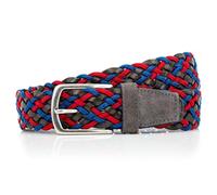 LINDENMANN Premium Gürtel Handmade in EU Flecht-Gürtel Herren 35 mm schwarz blau rot, Farbe/Color:schwarz, Size US/EU:Bundweite 95 cm Gesamtlänge 110 cm W 37.4 L