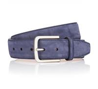 LINDENMANN Premium Nubuk-Ledergürtel Handmade in EU 40 mm blau, Farbe/Color:blau, Size US/EU:Bundweite 95 cm Gesamtlänge 110 cm W 37.5 L