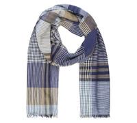 LINDENMANN Schal Herren 100% Baumwolle blau-beige-schwarz