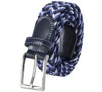LINDENMANN Textil-Flechtgürtel Herren 35 mm Textilgürtel blau, Farbe/Color:blau, Size US/EU:Bundweite 95 cm Gesamtlänge 110 cm W 37.5 L
