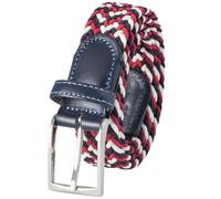 LINDENMANN Textil-Flechtgürtel Herren, Jeans-Gürtel Herren 35 mm breit, Gürtel Herren, Textilgürtel rot, Farbe/Color:rot, Size US/EU:Bundweite 85 cm Gesamtlänge 100 cm W 33.5 M