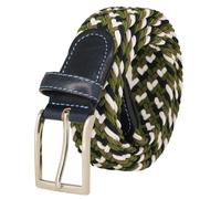 LINDENMANN Textil-Gürtel Herren 32 mm olive-weiss-marine, Farbe/Color:grün, Size US/EU:Bundweite 90 cm Gesamtlänge 105 cm W 35.5 L