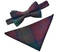 Lindsay Set mit Fliege und Einstecktuch, Schottenkaro, Schottenkaro