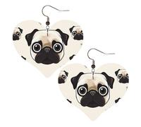 Line Mops-Leder-Ohrringe für Damen, Herz-Ohrringe, leicht, baumelnd, Schmuck, Geschenke, One Size, Kein Edelstein