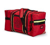 LINE2design Feuerwehrmann-Ausrüstungstasche: Turnout Jumbo Fire Bag mit reflektierendem Rand, gepolstertem Schultergurt und Malteser Cross Logo Rot